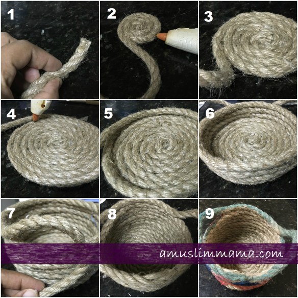 Rope basket diy for Ramadan craft (4)
